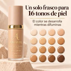 Base que se Adapta a tu Tono 4 en 1 con SPF 50 Amavil