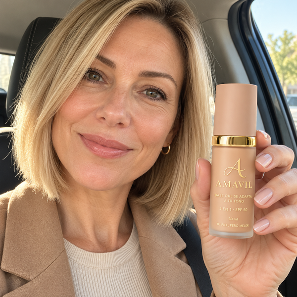 Base que se Adapta a tu Tono 4 en 1 con SPF 50 Amavil