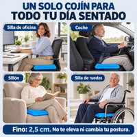 El cojín en silla de oficina, coche, sillón y silla de ruedas